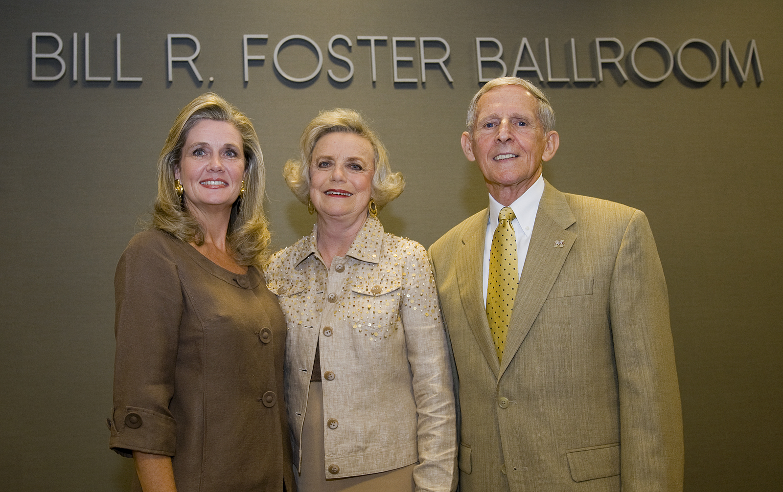 Retired MSU administrator Bill Foster, wife Sara (c) and daughter Kathy at the weekend ceremony naming the Foster Ballroom in the Colvard Student Union. Retired MSU administrator Bill Foster, wife Sara (c) and daughter Kathy at the weekend ceremony naming the Foster Ballroom in the Colvard Student Union.