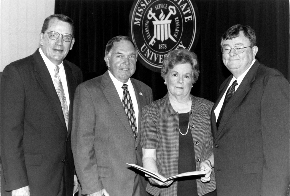<br /><br />
CHARM coordinators (l-r) Joe McGilberry, Vance Watson and Frances Coleman, with Interim MSU President Charles Lee. McGilberry is interim extension service director, while Watson is interim vice president for agriculture, forestry and veterinary medicine. Coleman is dean of university libraries. <br /><br />
CHARM coordinators (l-r) Joe McGilberry, Vance Watson and Frances Coleman, with Interim MSU President Charles Lee. McGilberry is interim extension service director, while Watson is interim vice president for agriculture, forestry and veterinary medicine. Coleman is dean of university libraries.