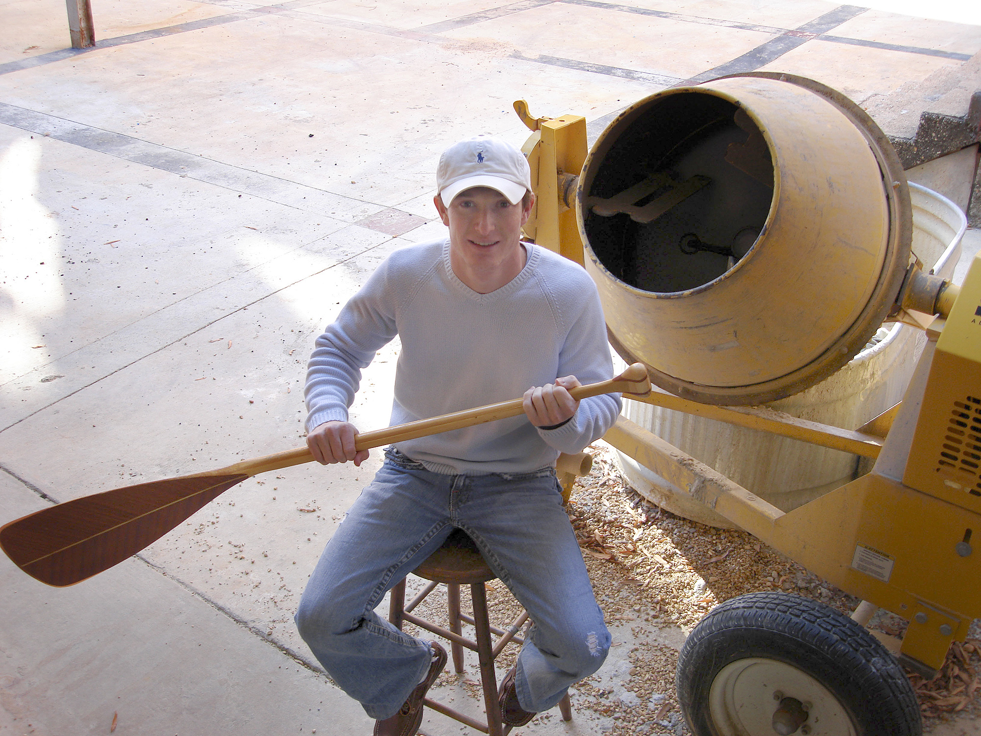 Senior Austin Moore of MSU's concrete canoe-building team Senior Austin Moore of MSU's concrete canoe-building team