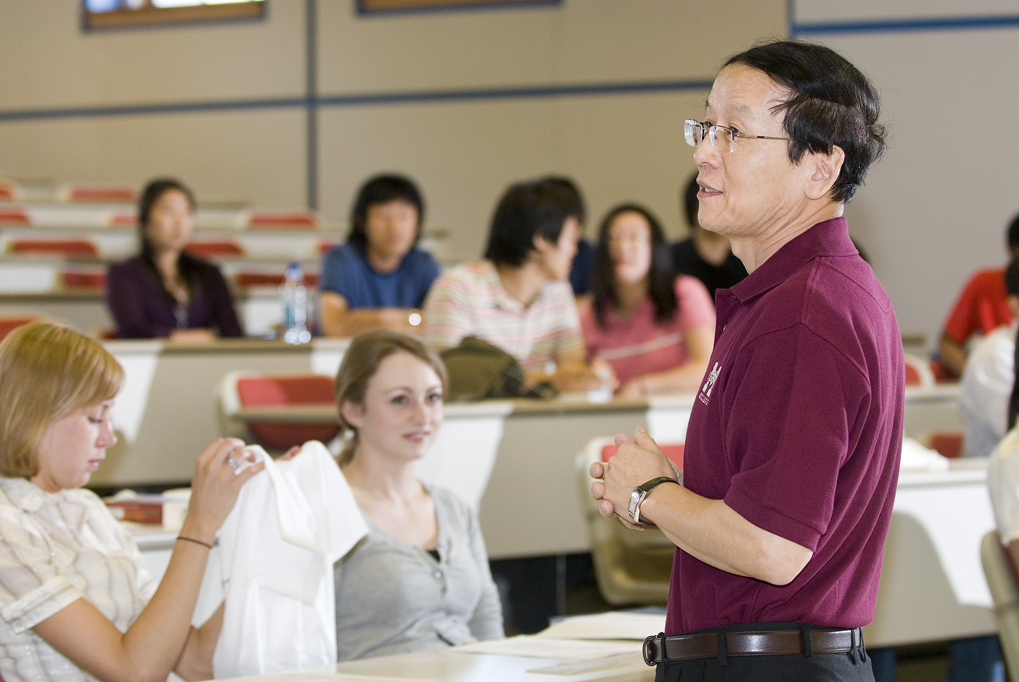 J. P. Shim, a professor of management systems and director of Global Leadership Program: Korea, details plans to Mississippi State students about their upcoming 10-day trip to South Korea next month, part of the university's focus on increased international experiences for students. J. P. Shim, a professor of management systems and director of Global Leadership Program: Korea, details plans to Mississippi State students about their upcoming 10-day trip to South Korea next month, part of the university's focus on increased international experiences for students.