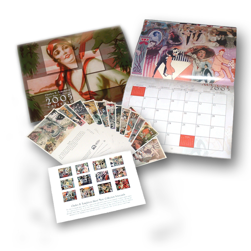 <br /><br />
A calendar and note cards available from the MSU Libraries feature art from the Charles H. Templeton Sheet Music Collection. <br /><br />
A calendar and note cards available from the MSU Libraries feature art from the Charles H. Templeton Sheet Music Collection.