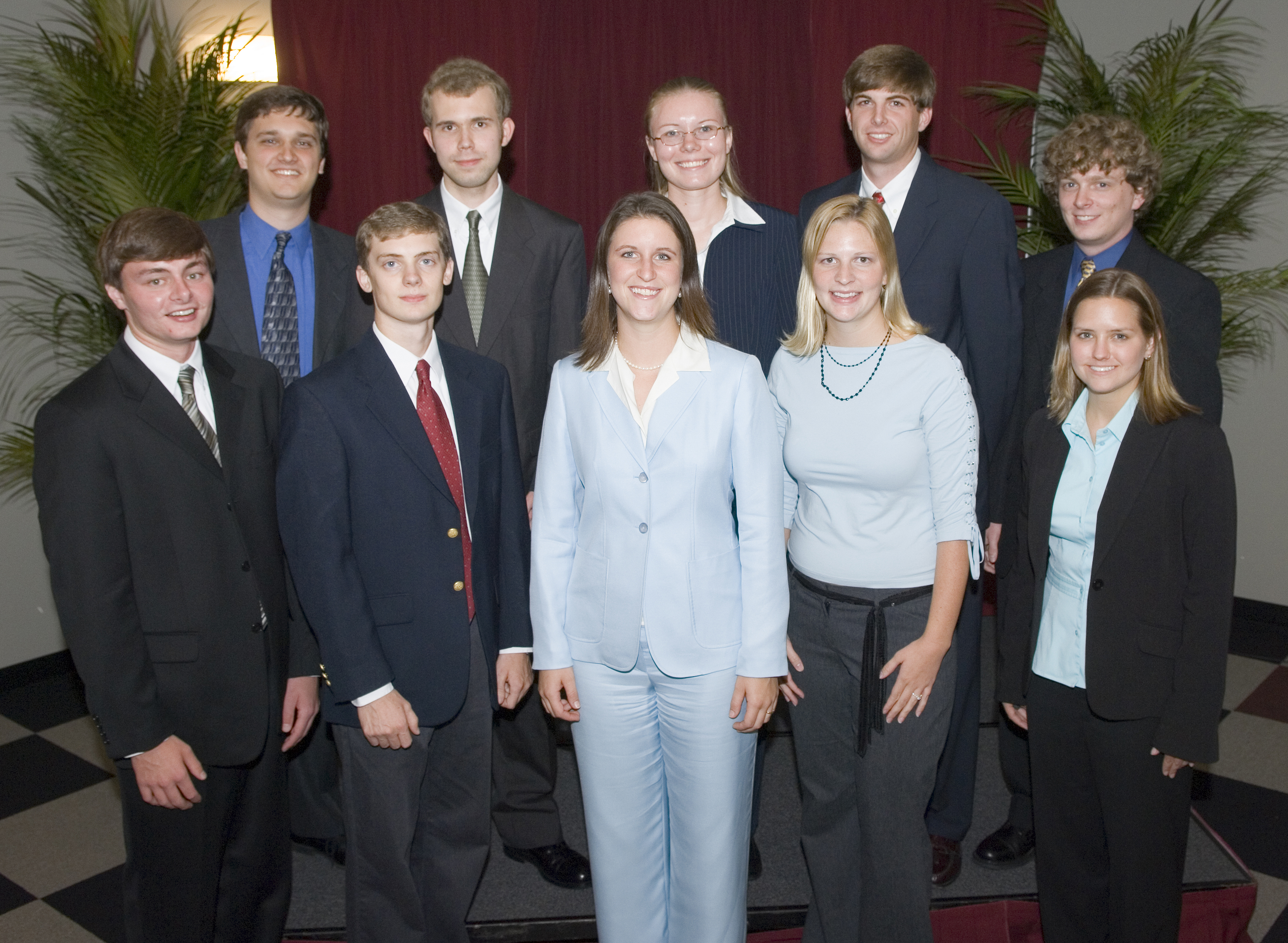 The 10 outstanding MSU engineering seniors for 2005 include (front, l-r) Joel Stinson, Joel J. Konkle-Parker, Katherine Sinele, Lauren Michaelson and Kandace Noah; and ( back, l-r) Daniel May, Robert Stranghoener, Karolina Sarnowska, James Vandevere and Rohn Edwards. The 10 outstanding MSU engineering seniors for 2005 include (front, l-r) Joel Stinson, Joel J. Konkle-Parker, Katherine Sinele, Lauren Michaelson and Kandace Noah; and ( back, l-r) Daniel May, Robert Stranghoener, Karolina Sarnowska, James Vandevere and Rohn Edwards.