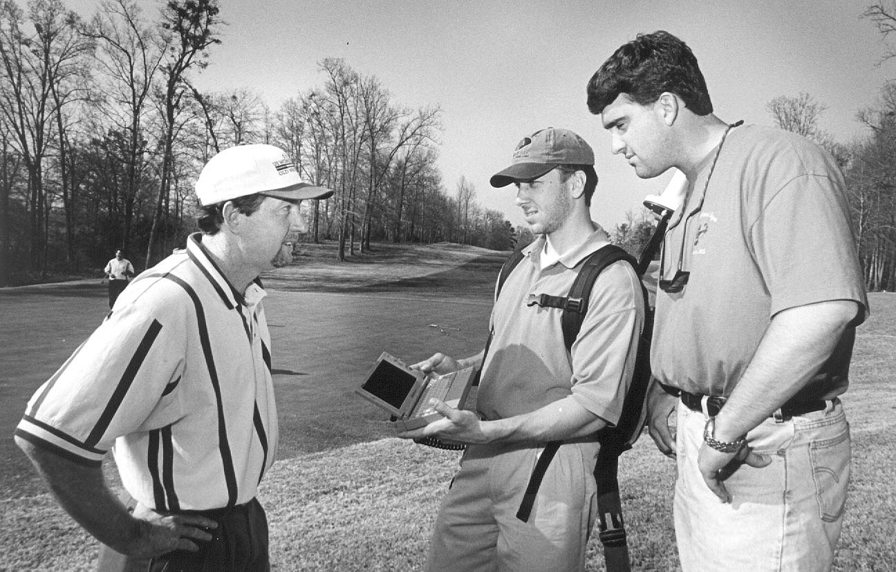 <br /><br />
Old Waverly superintendent Bill Colloredo (r) with MSU<br /><br />
graduate students Milton Wardlaw (c) and Brian Ward.<br /><br />
<br /><br />
Old Waverly superintendent Bill Colloredo (r) with MSU<br /><br />
graduate students Milton Wardlaw (c) and Brian Ward.<br /><br />