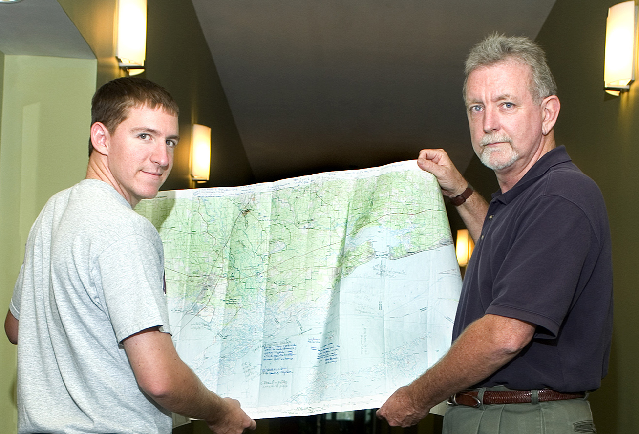 <br /><br />
Left, grad student Paul Lanning working on the project and professor Wayne Wilkerson <br /><br />
Left, grad student Paul Lanning working on the project and professor Wayne Wilkerson